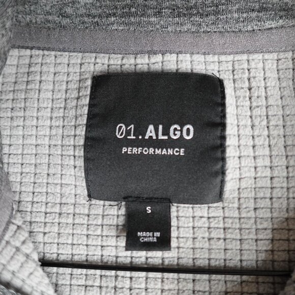 01 Algo Sweater Small Gray 1/4 Zip Waffle Thermal Pullover - Picture 2 of 5